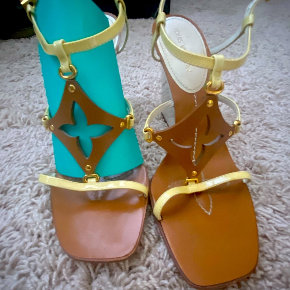 Authentic Louis Vuitton Strappy Logo Sandals size 38